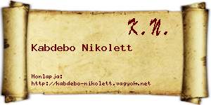 Kabdebo Nikolett névjegykártya